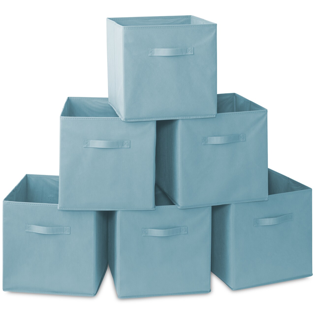Casafield Set of 6 Collapsible Fabric Cube Storage Bins - Foldable Cloth Baskets for Shelves, Cubby Organizers & More